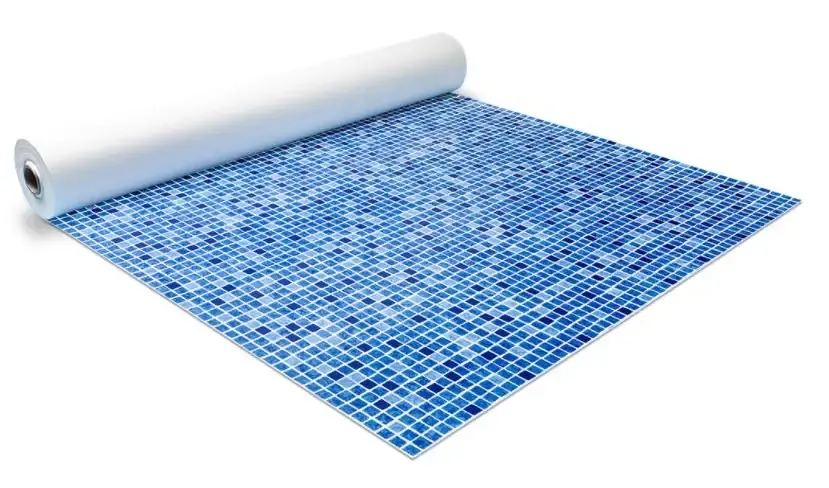 Blå mosaikplatta för 4x8x1 pool med snap-in liner på rulle
